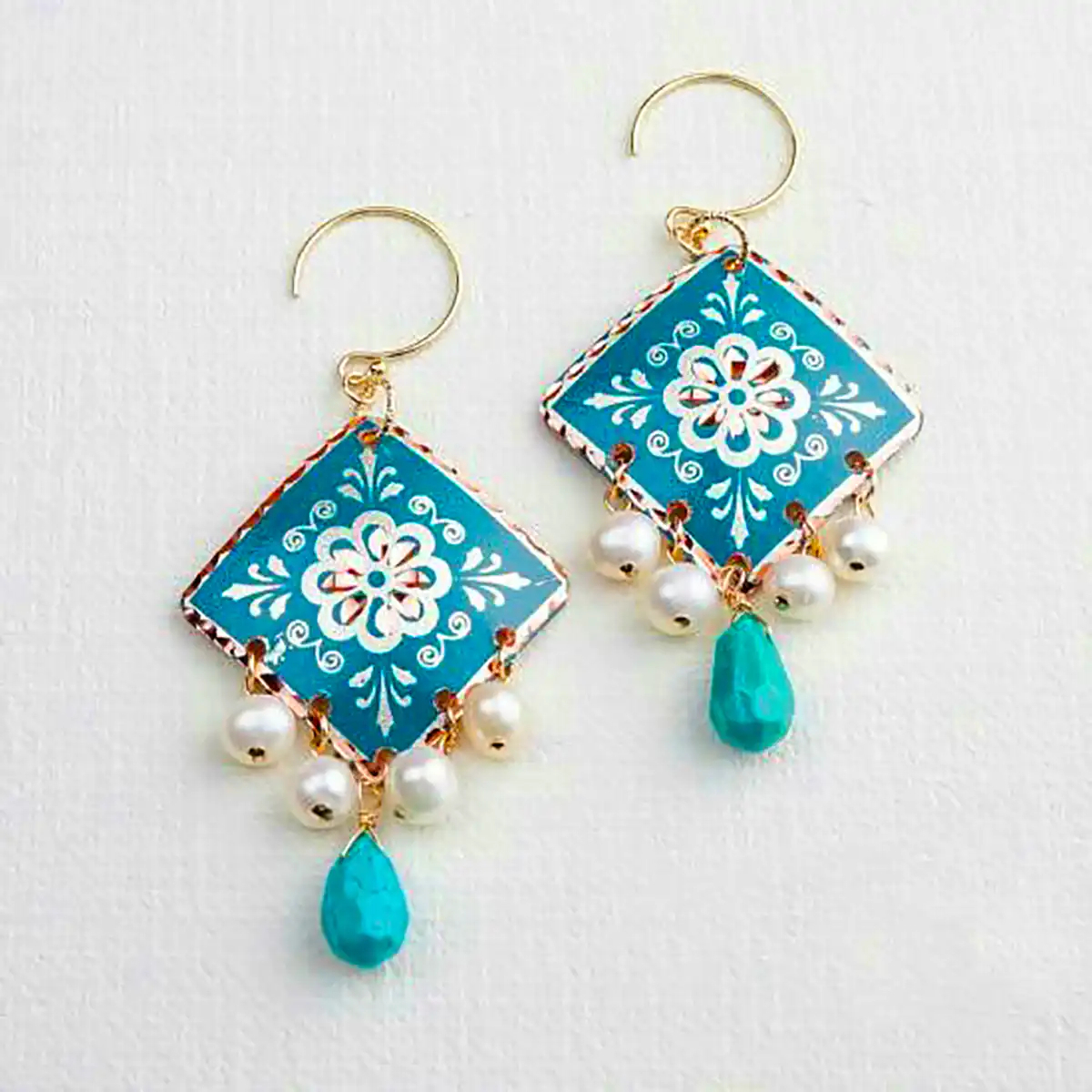 گوشواره طرح کاشی