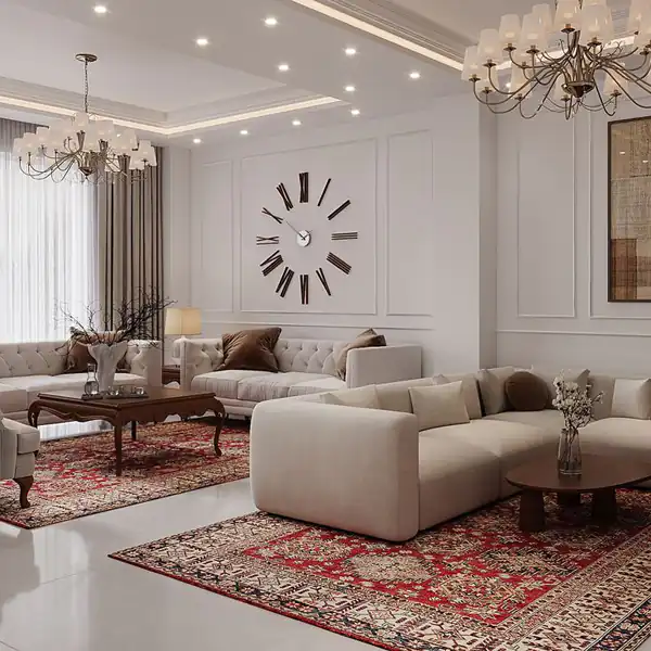انواع چیدمان مبل برای پذیرایی بزرگ