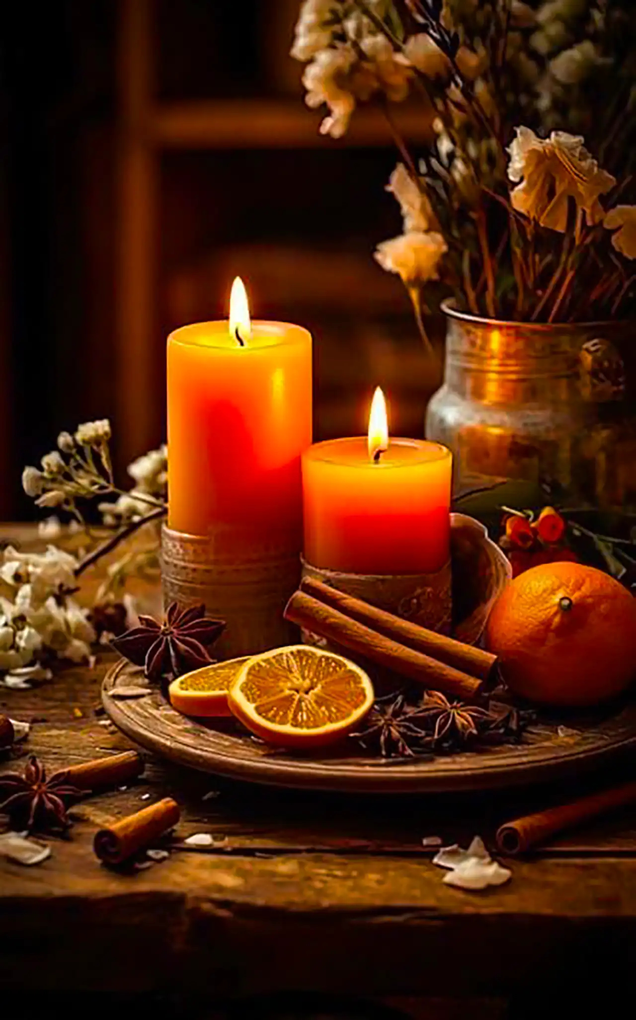 دیزاین شمع با چوب دارچین