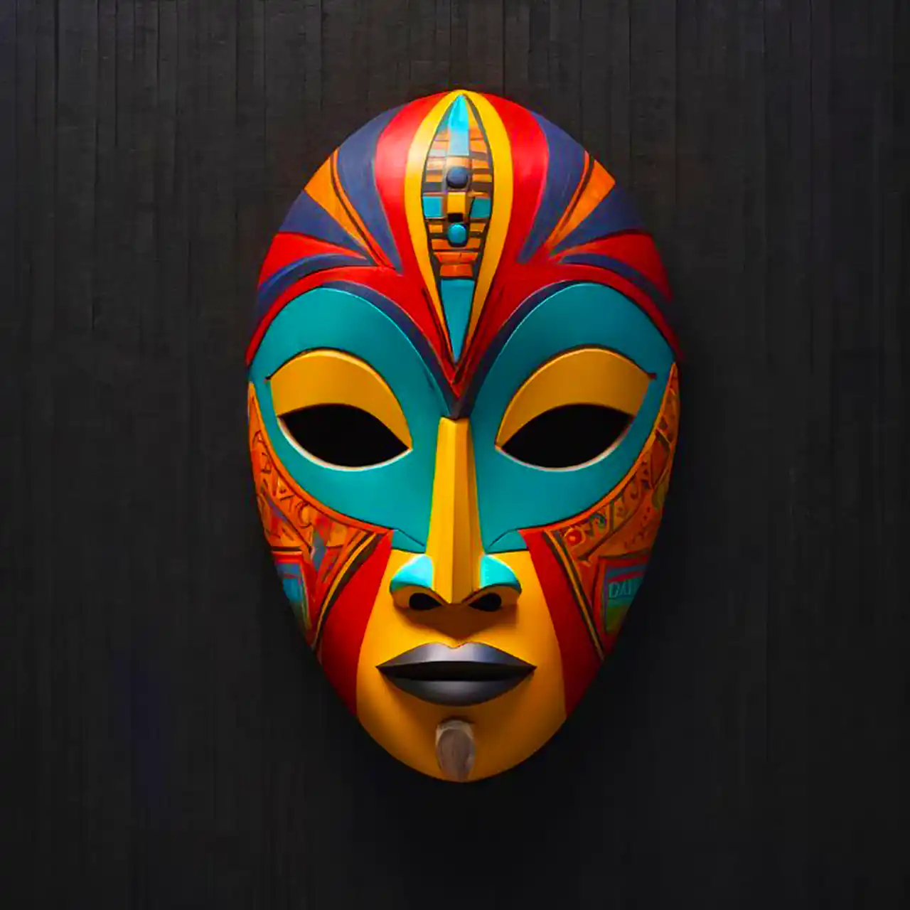 نقاب سنتی آفریقایی چوبی