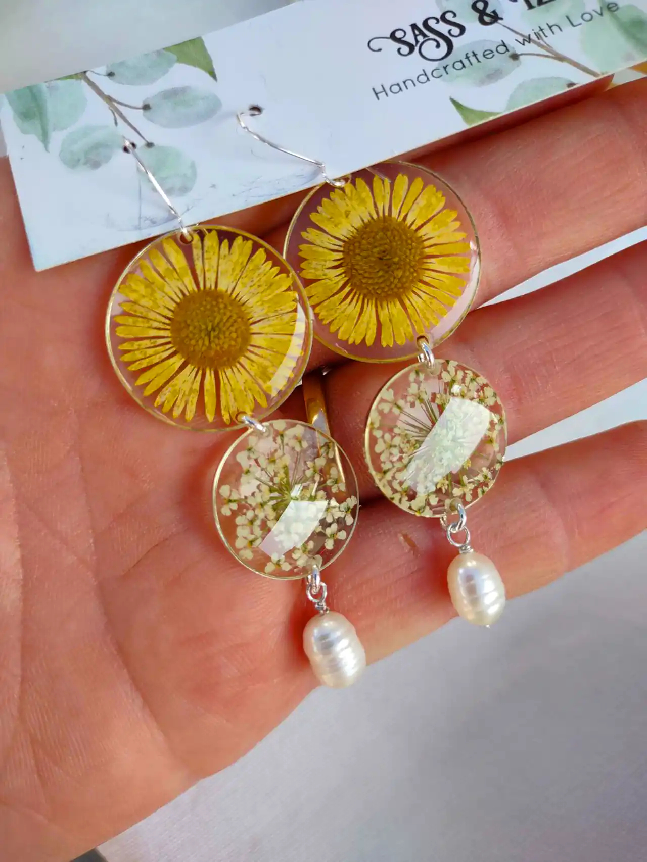 گوشواره رزین دست ساز