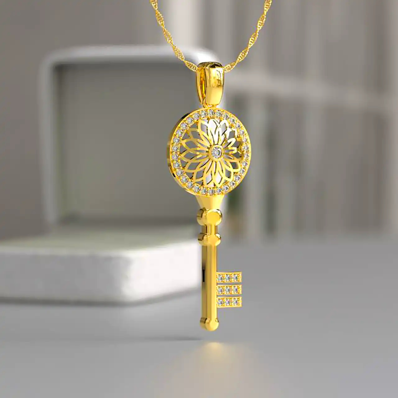 گردنبند طلا طرح کلید