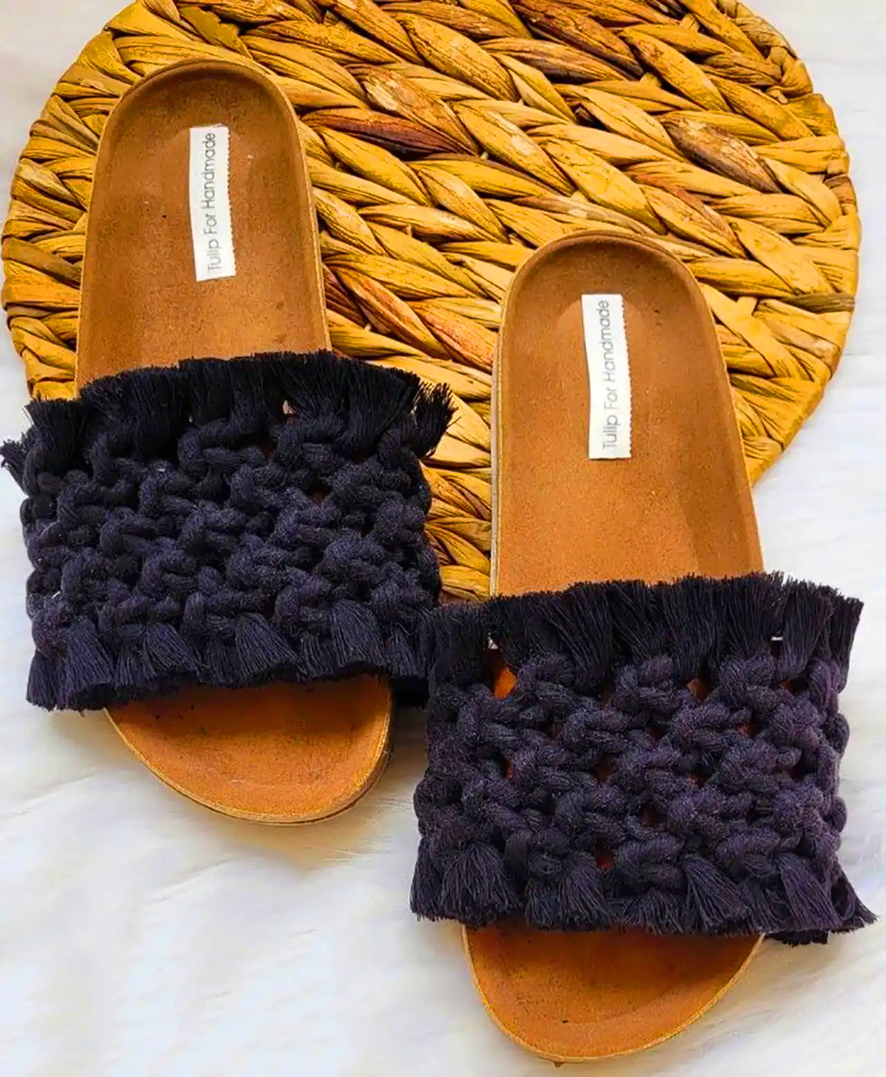 دمپایی دستساز با هنر مکرومه 