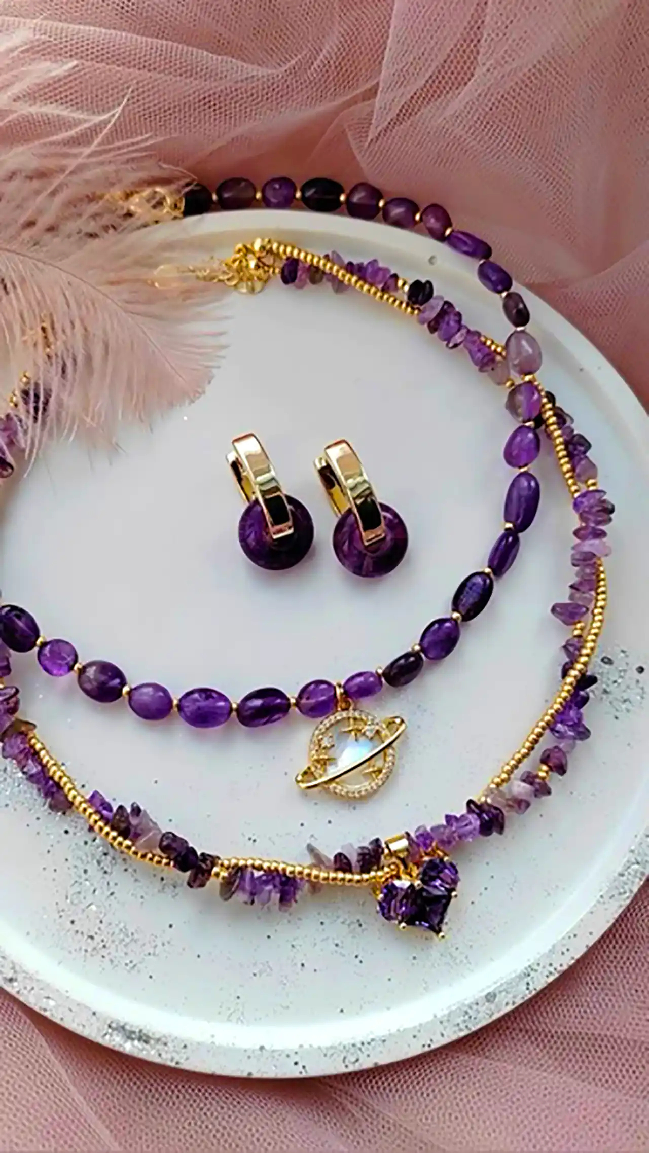 اکسسوری دخترانه با سنگ آمیتیست