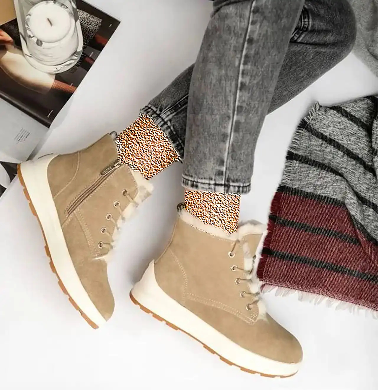 بوت خزدار زمستانی