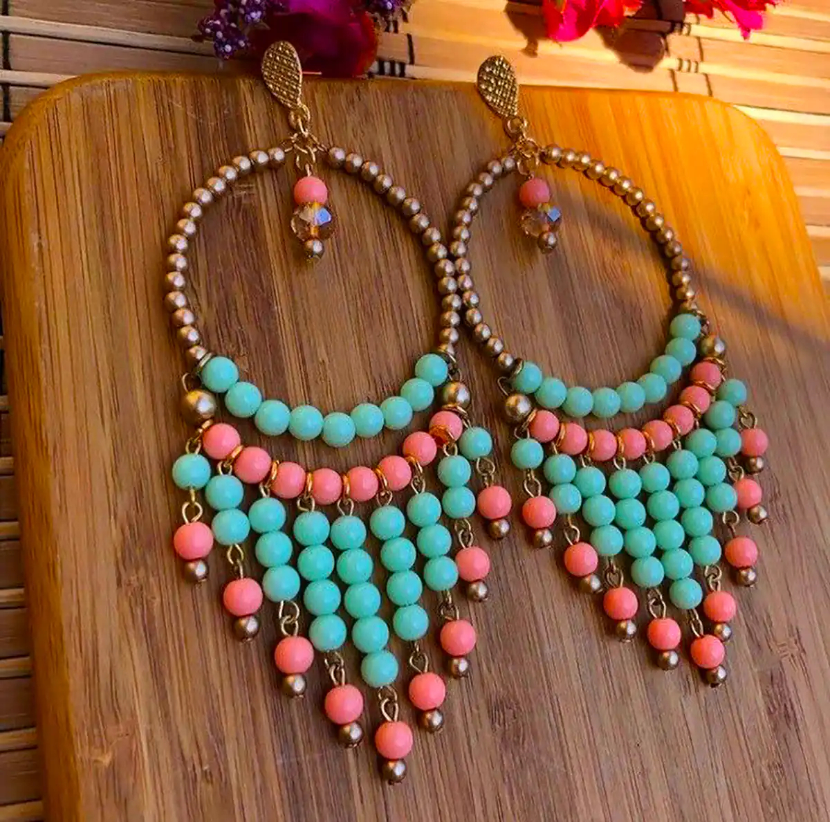 گوشواره حلقه ای مهره ای