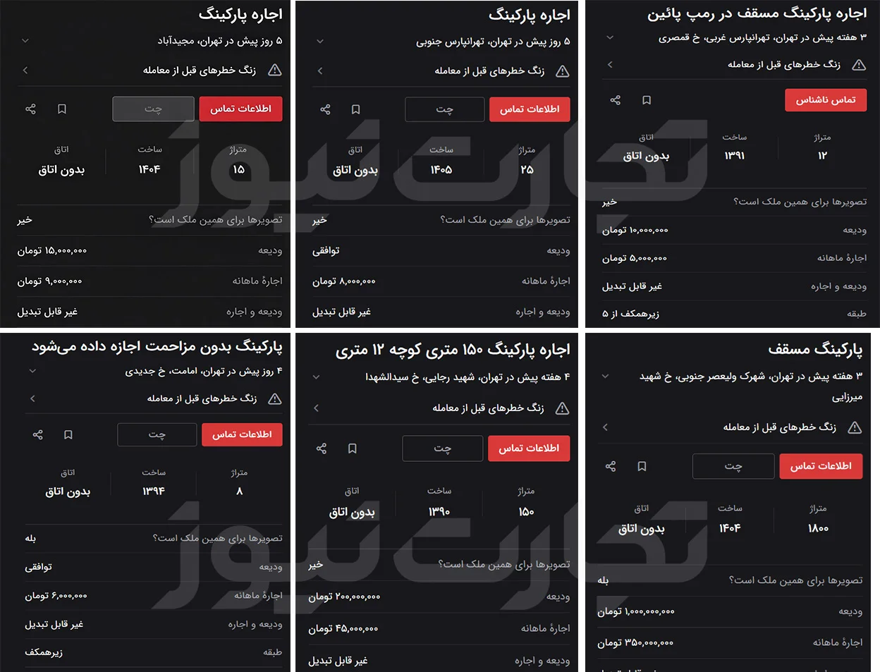 بازار داغ اجاره پارکینگ در تهران