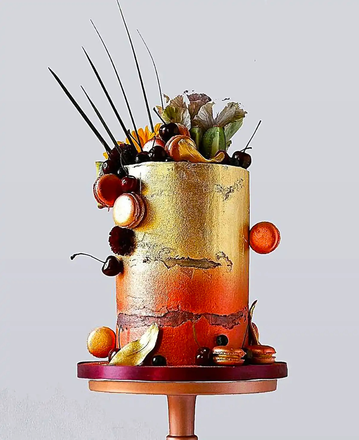 کیک دورنگ با پرتقال خشک