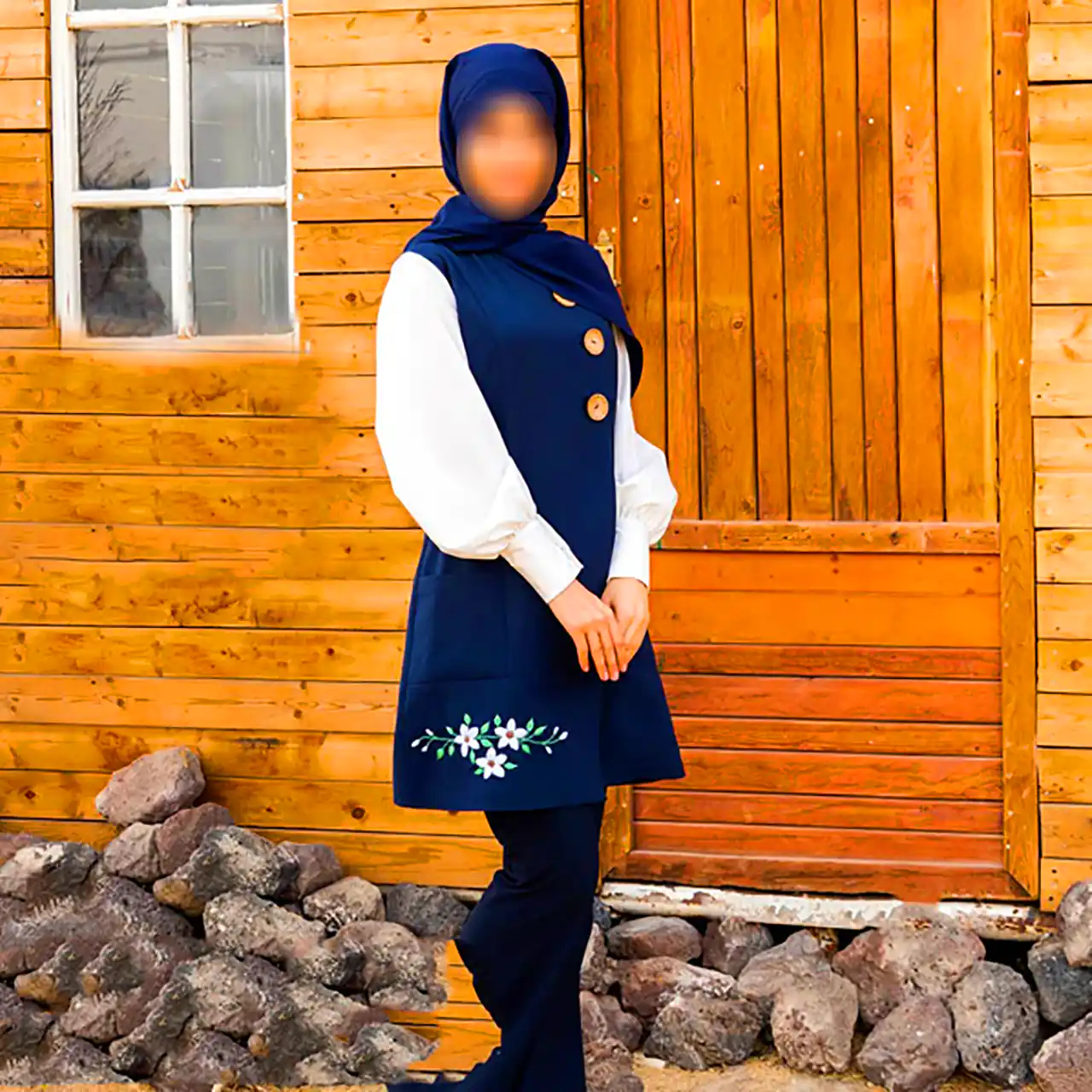 مانتو حجاب با پارچه کرپ