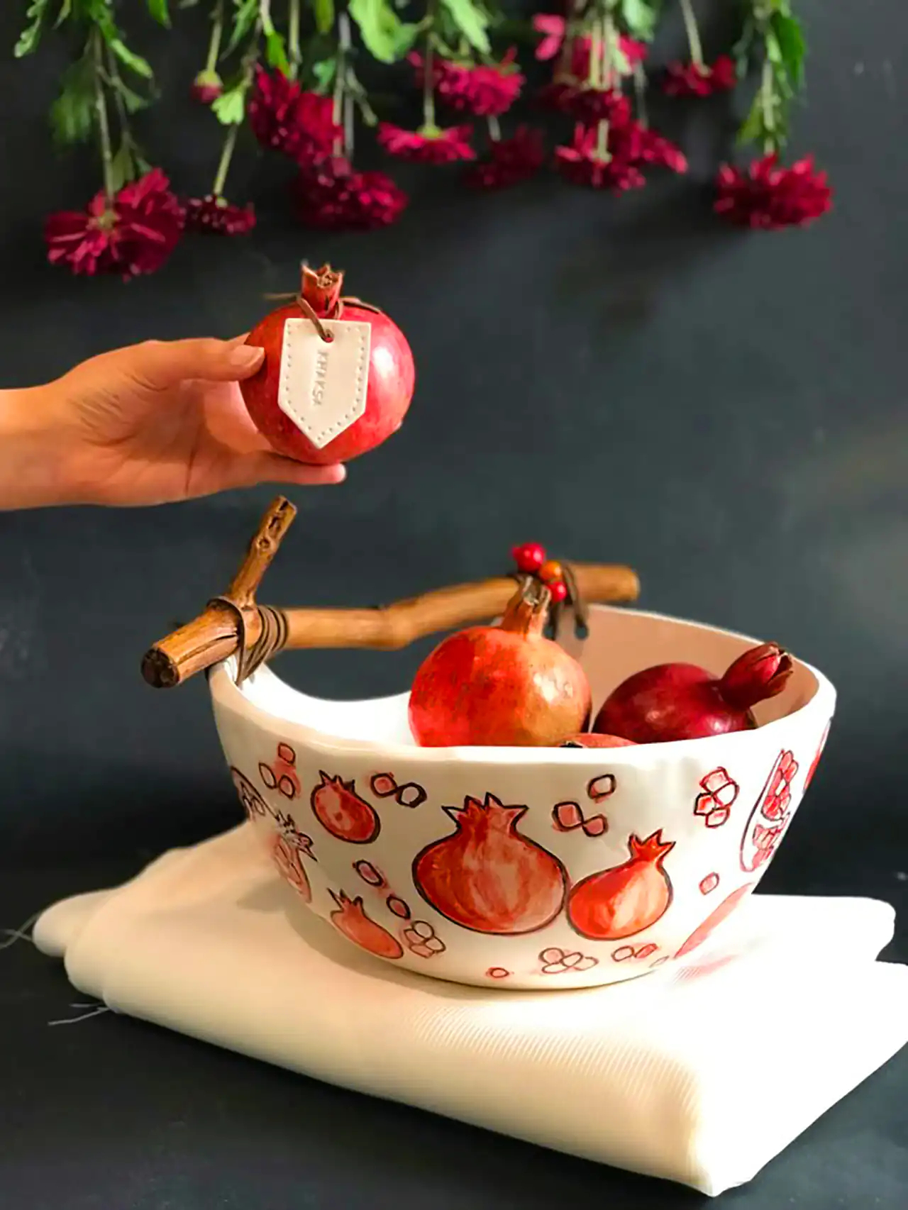 ظروف با نقاشی انار