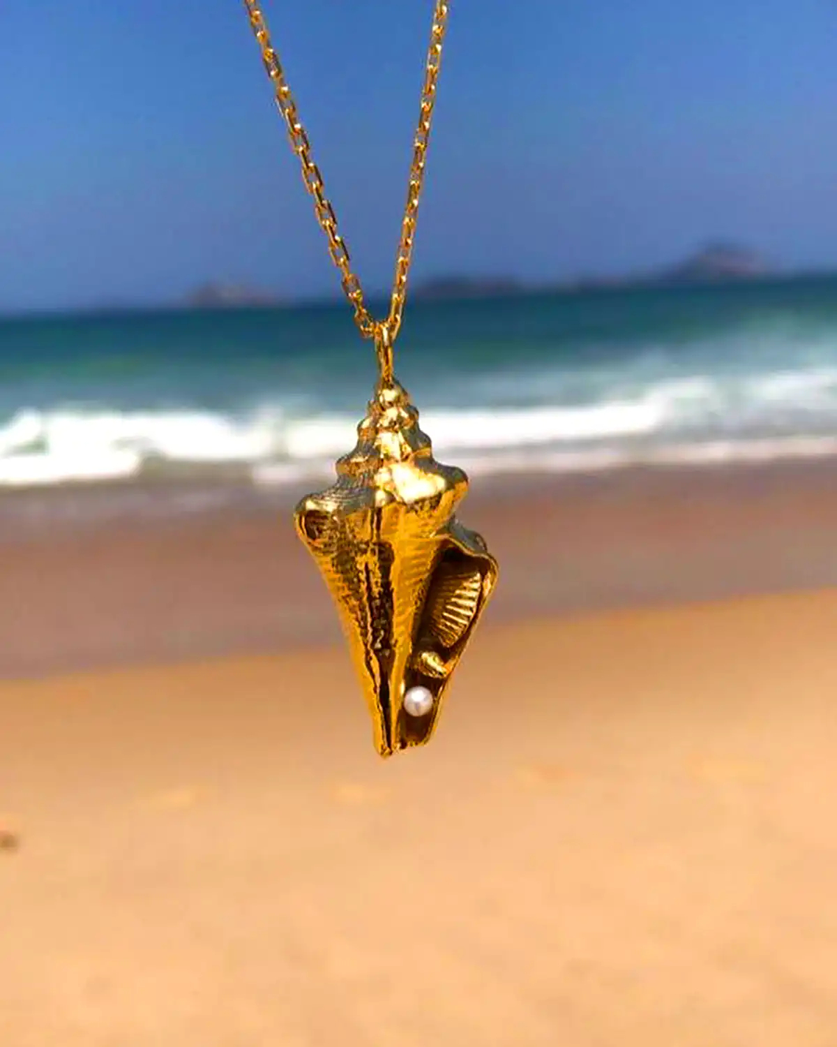 گردنبند صدف و مروارید شیک