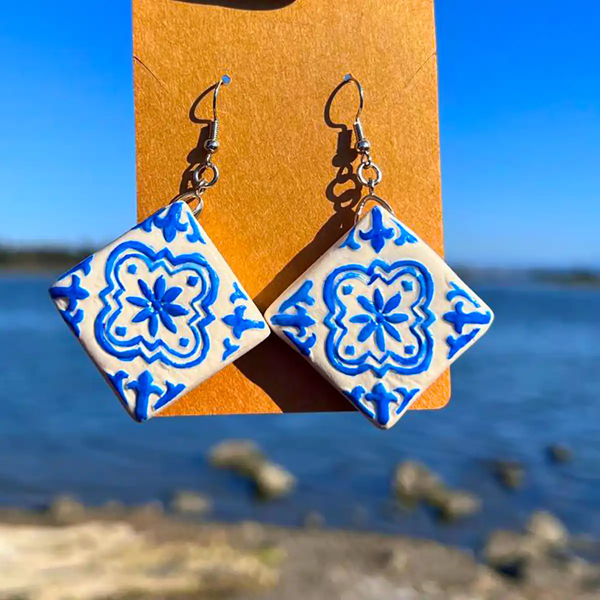 گوشواره طرح کاشی