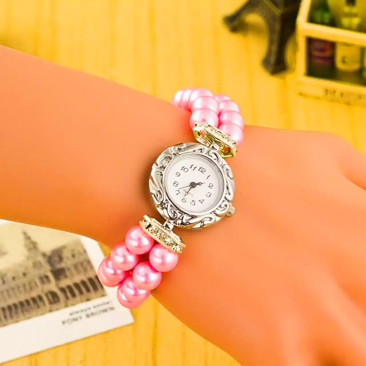 ساعت مچی زنانه لوکس مرواریدی