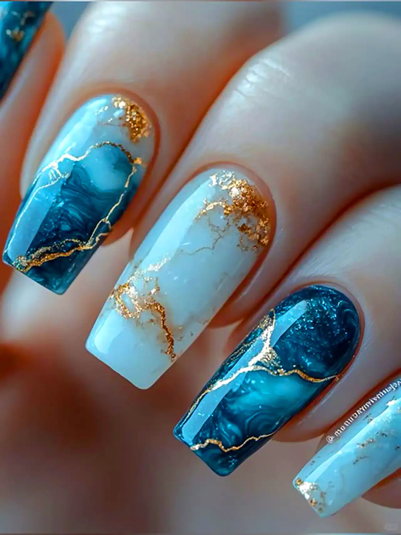 طرح ناخن شیک ماربل 