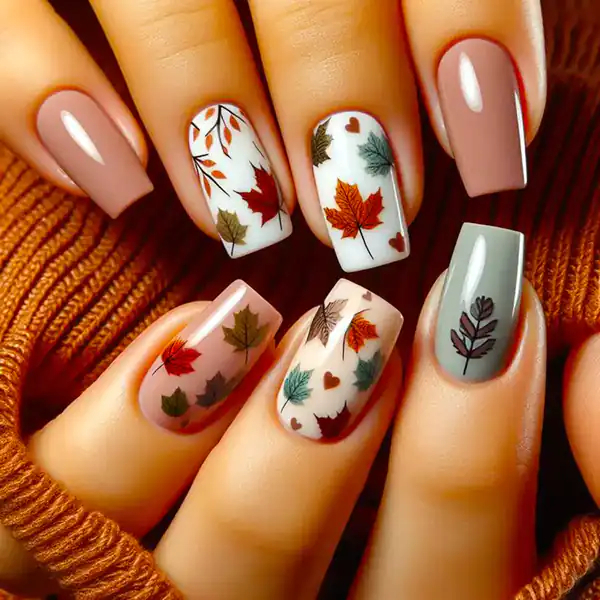 ایده طراحی ناخن پاییزی