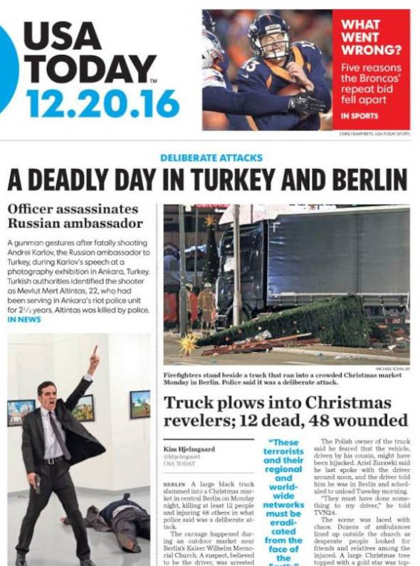 روزنامه های دنیا (حادثه ترکیه و برلین)