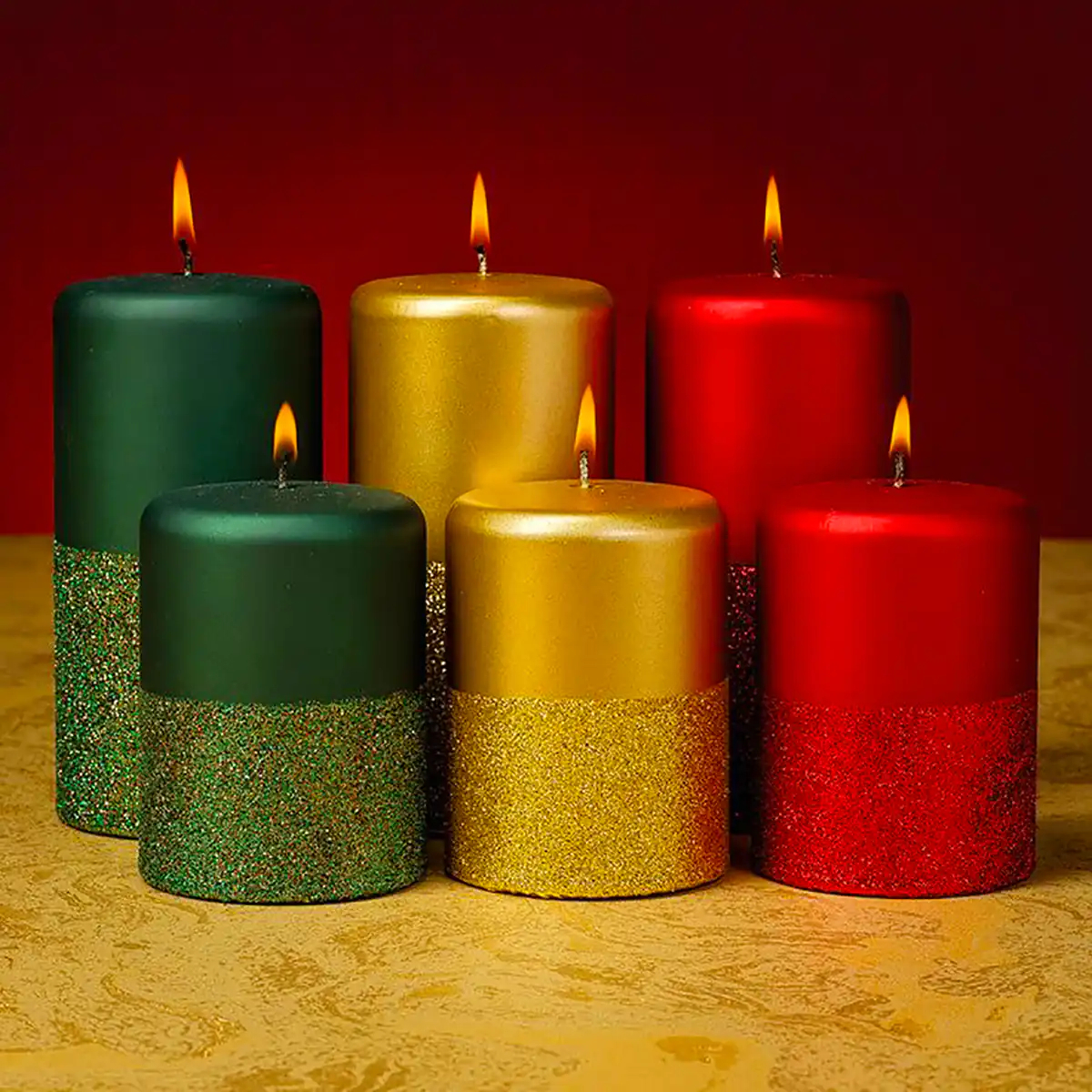 ست شمع براق اکلیلی