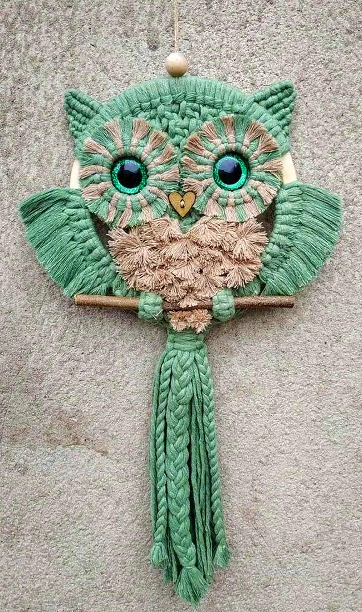 آویز جغد مکرومه