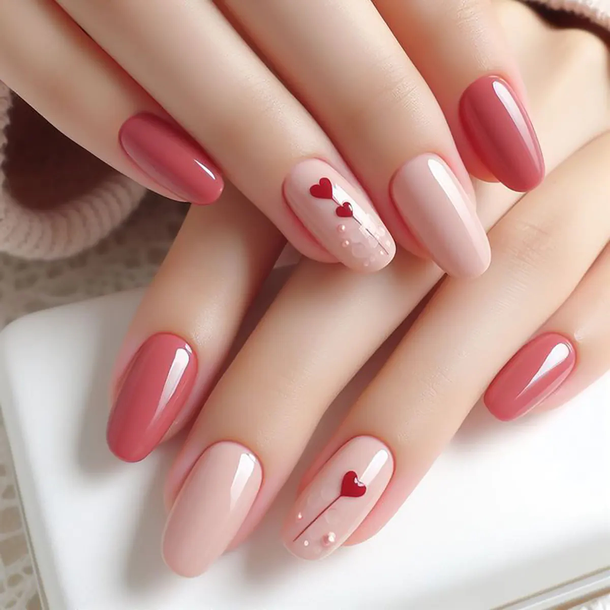 ناخن قلبی دخترانه ناخن قلبی صورتی عکس ناخن قلبی 