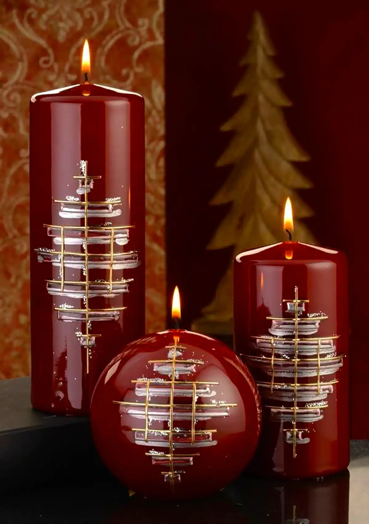 ست شمع براق اکلیلی