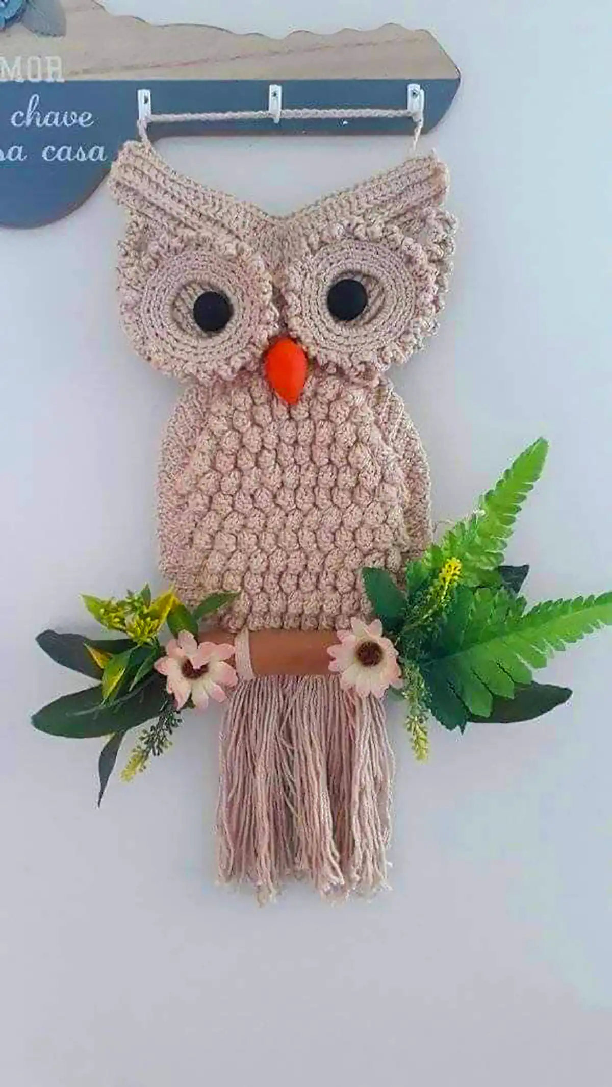 آویز جغد مکرومه