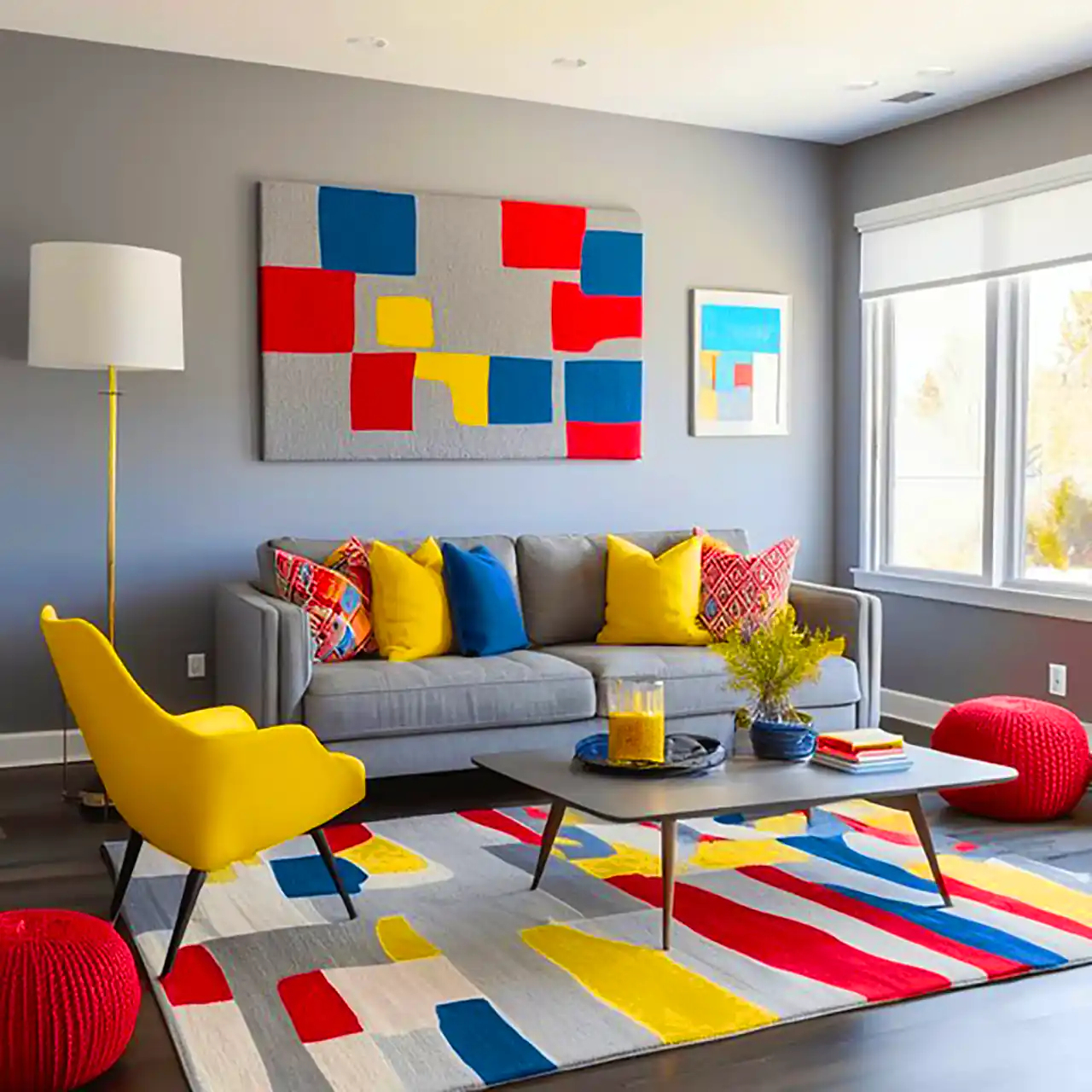 دکور خونه با مبل طوسی