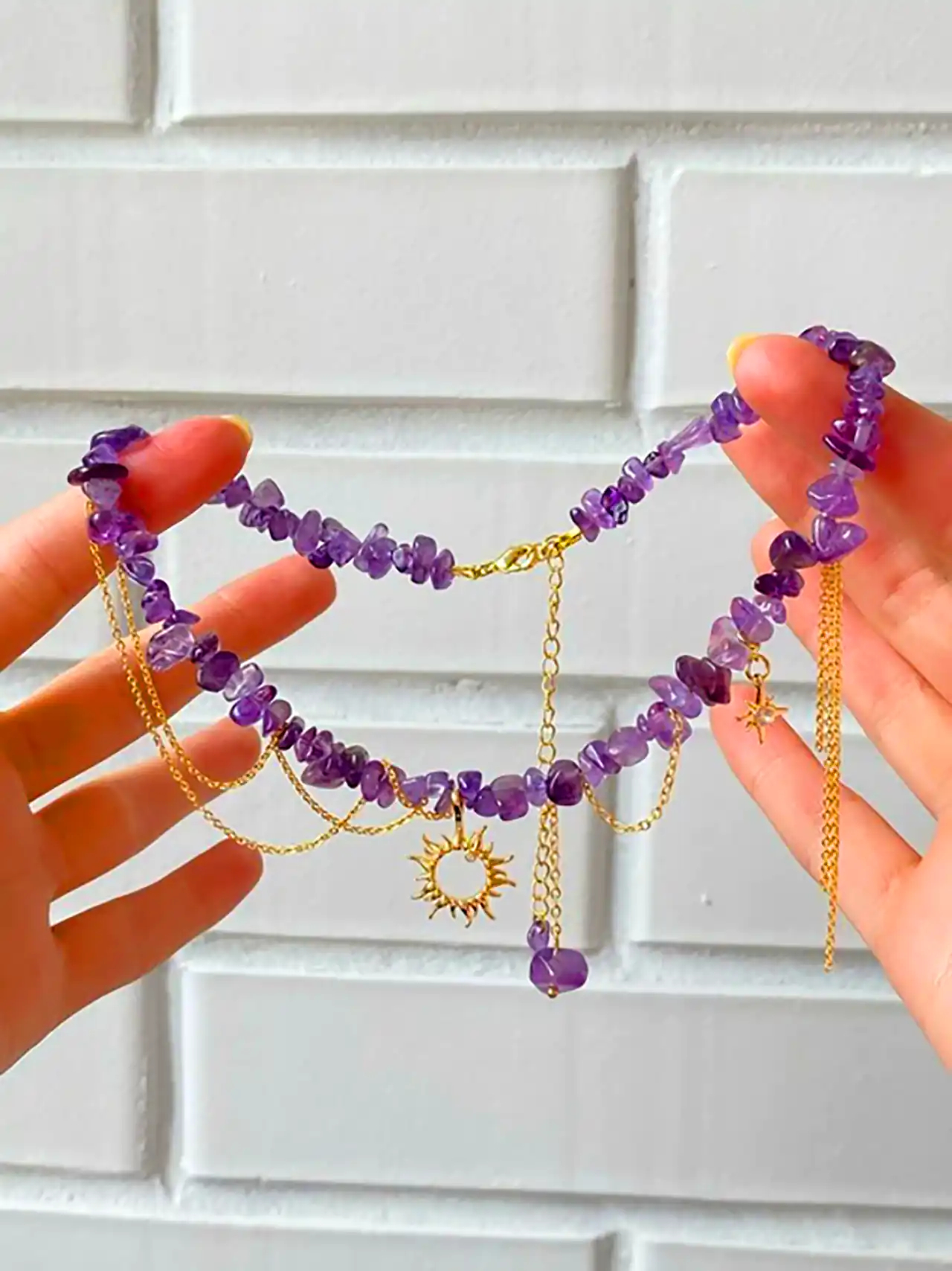 اکسسوری دخترانه با سنگ آمیتیست