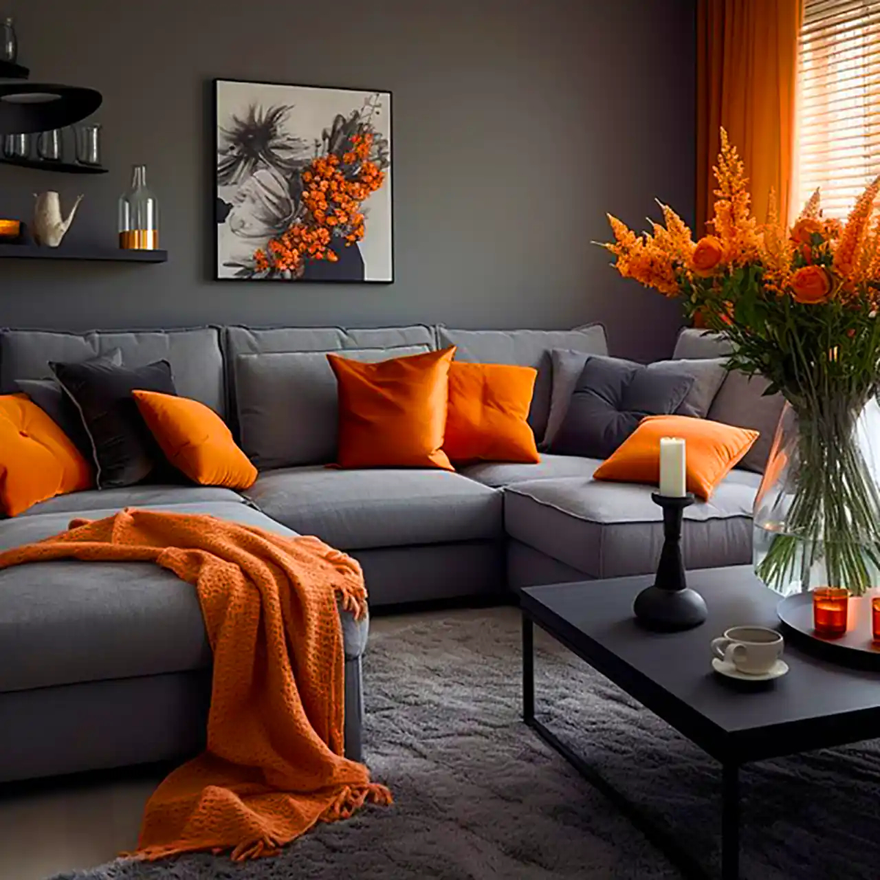 دکور خونه با مبل طوسی