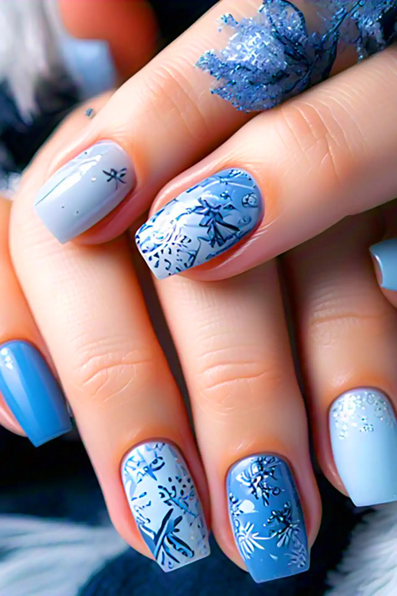 مدل ناخن با طرح زمستونی 