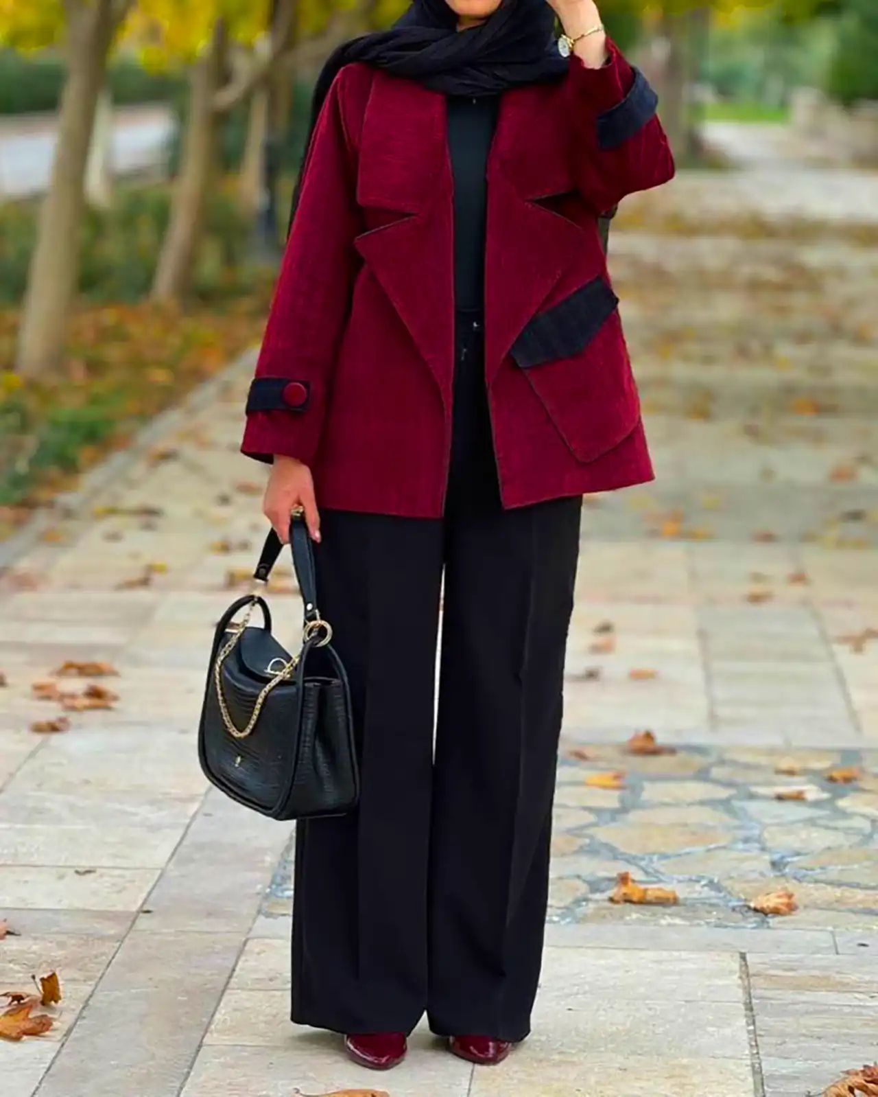 کت آلبالویی ترند شیک