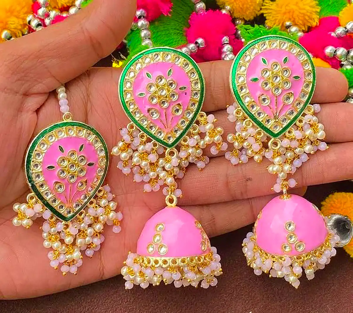 گوشواره هندی خوش رنگ