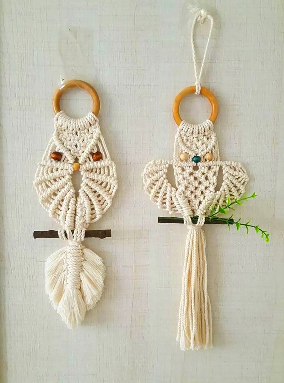 آویز جغد مکرومه