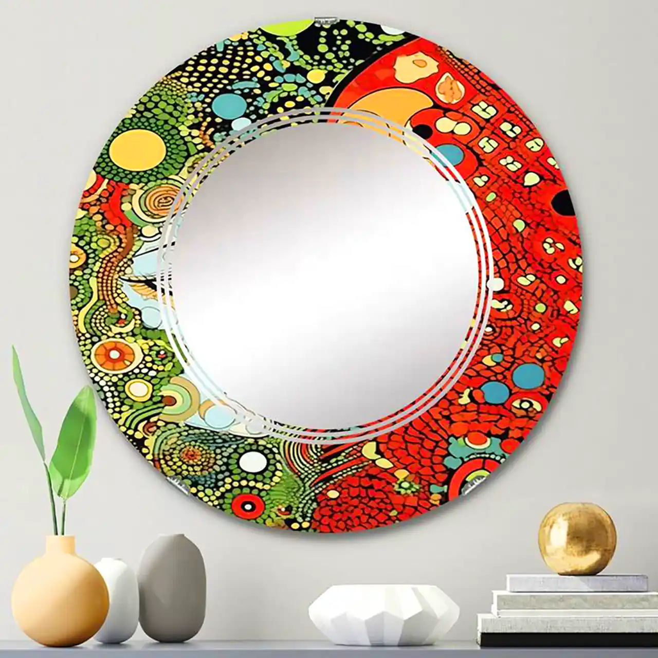 مدل آینه گرد دکوری