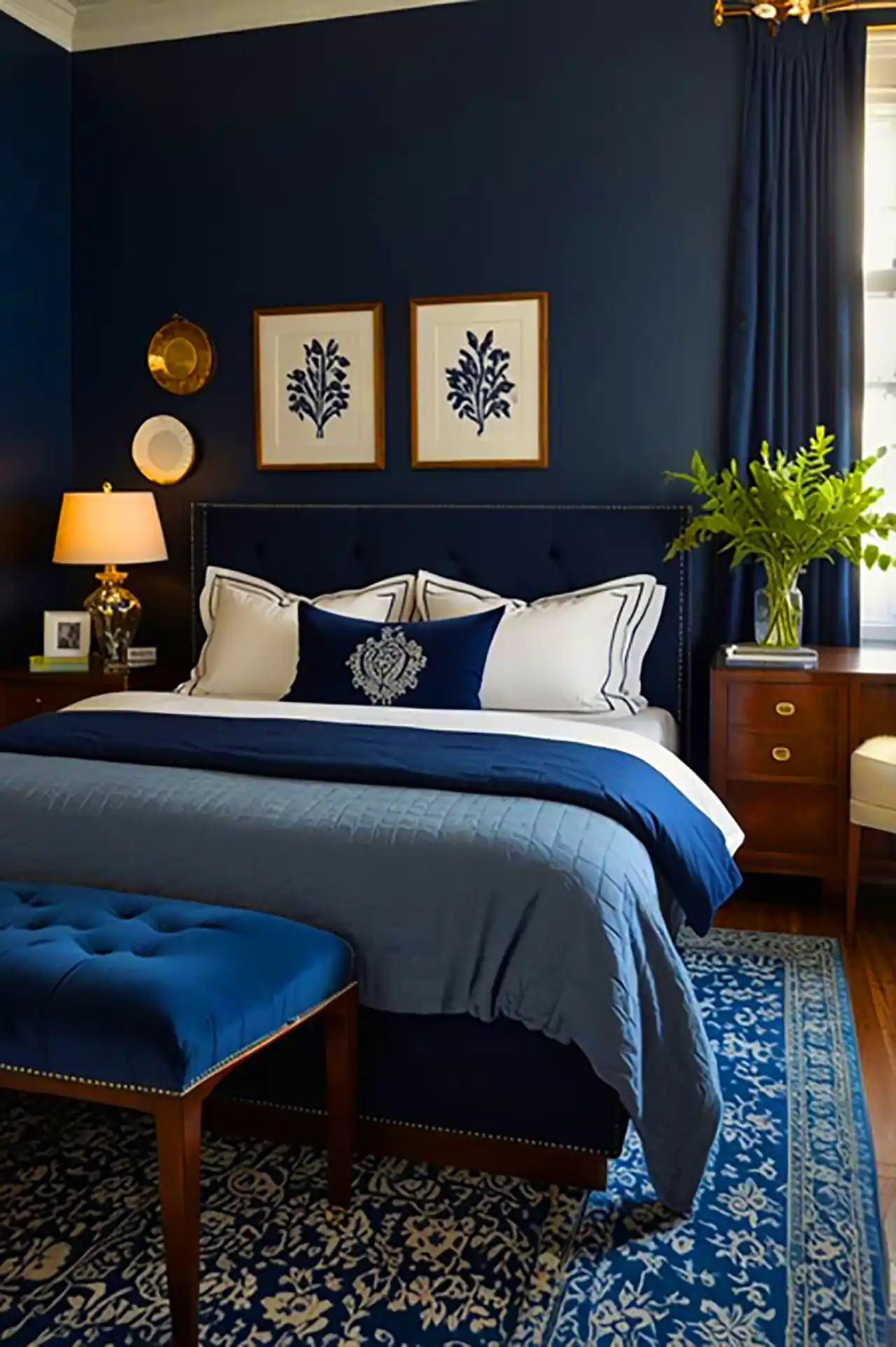 دکور اتاق با تم سرمه ای 