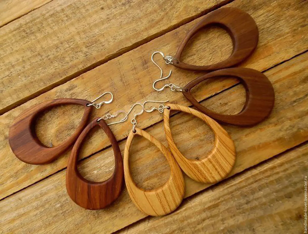 گوشواره آویز چوبی 