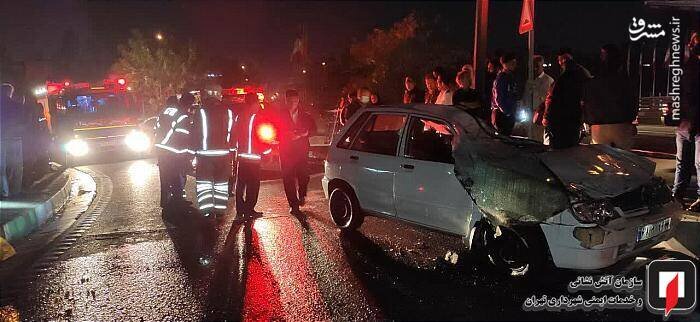 واژگونی مرگبار راننده پراید در بزرگراه امام علی