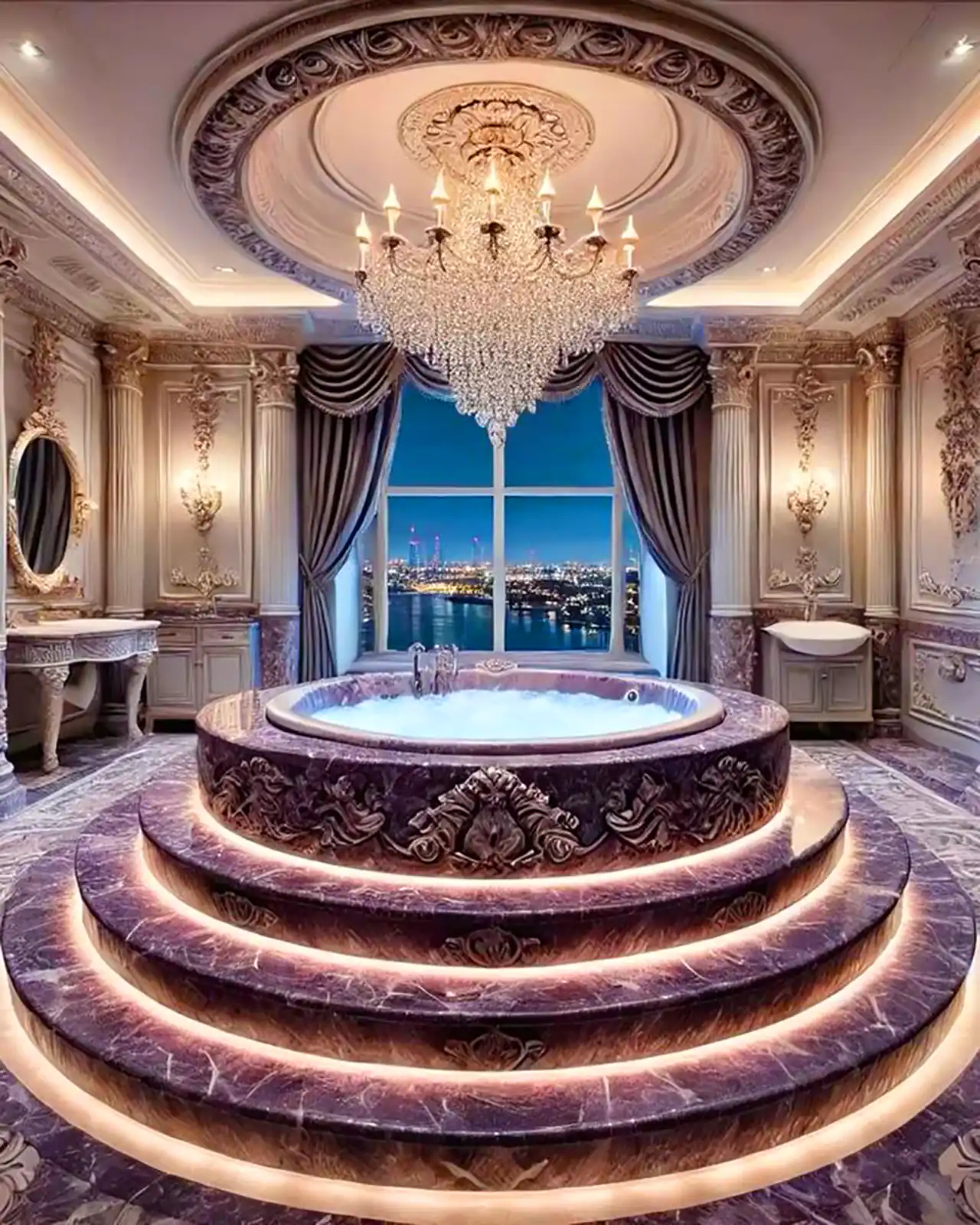 طراحی حمام سلطنتی مرمرین