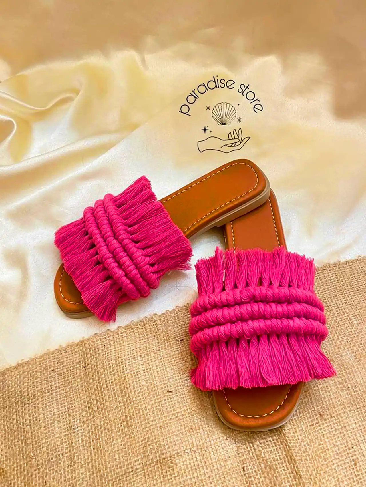 دمپایی دستساز با هنر مکرومه 