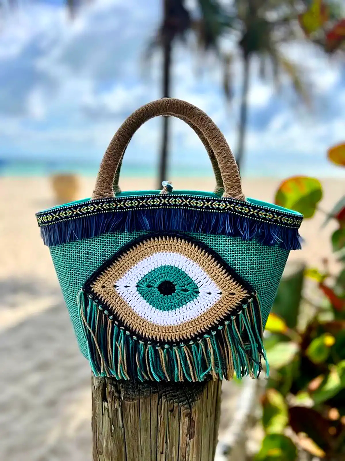 کیف فانتزی با طرح چشم نظر