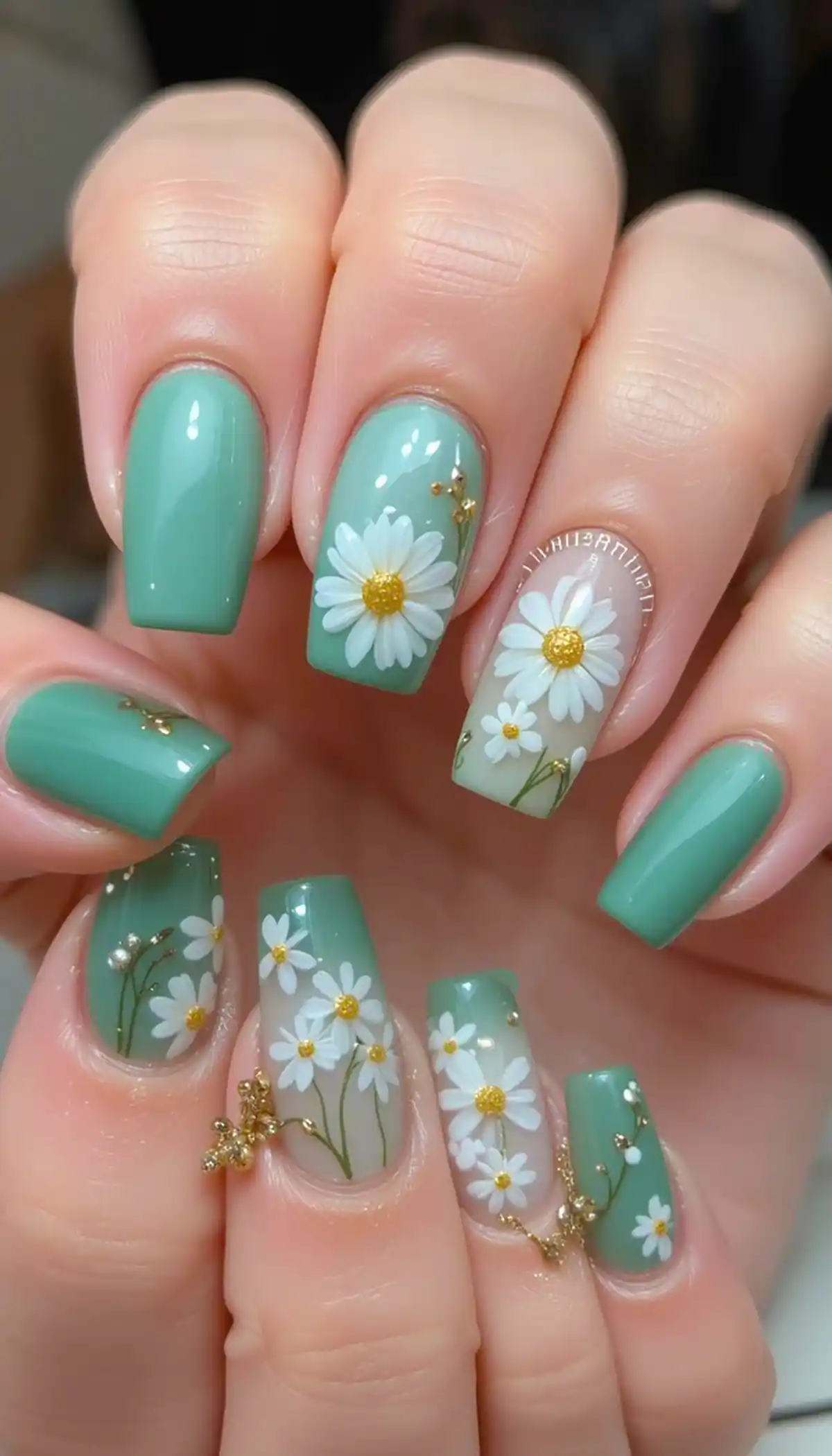 طراحی گل روی ناخن