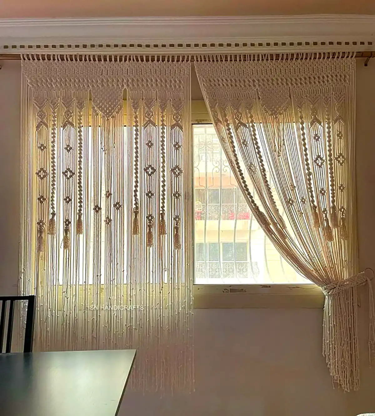مدل پرده مکرومه برای پذیرایی