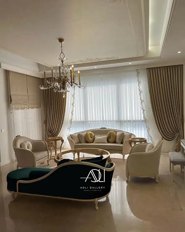 ایده های چیدن مبل جلوی پرده پذیرایی