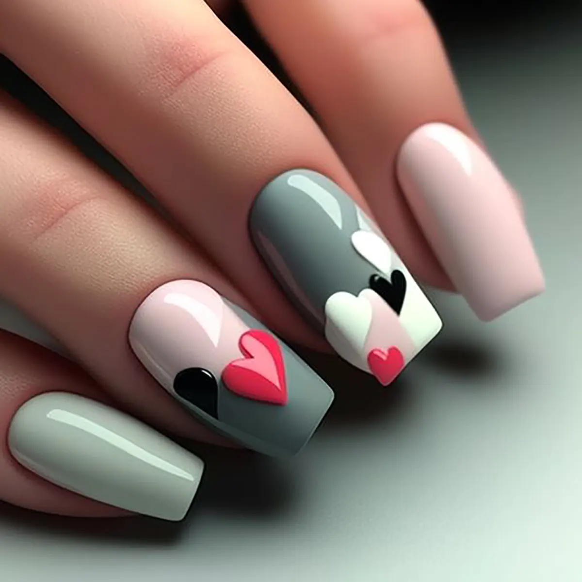 ناخن قلبی فانتزی