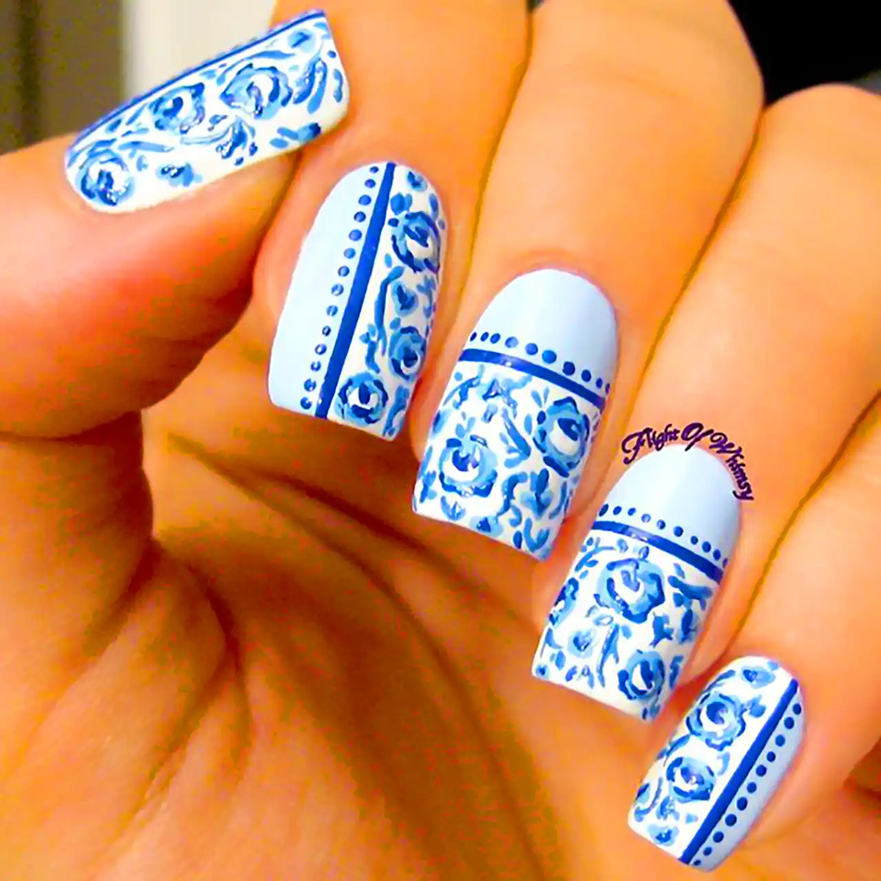 ناخن با طرح ظروف چینی مادربزرگ