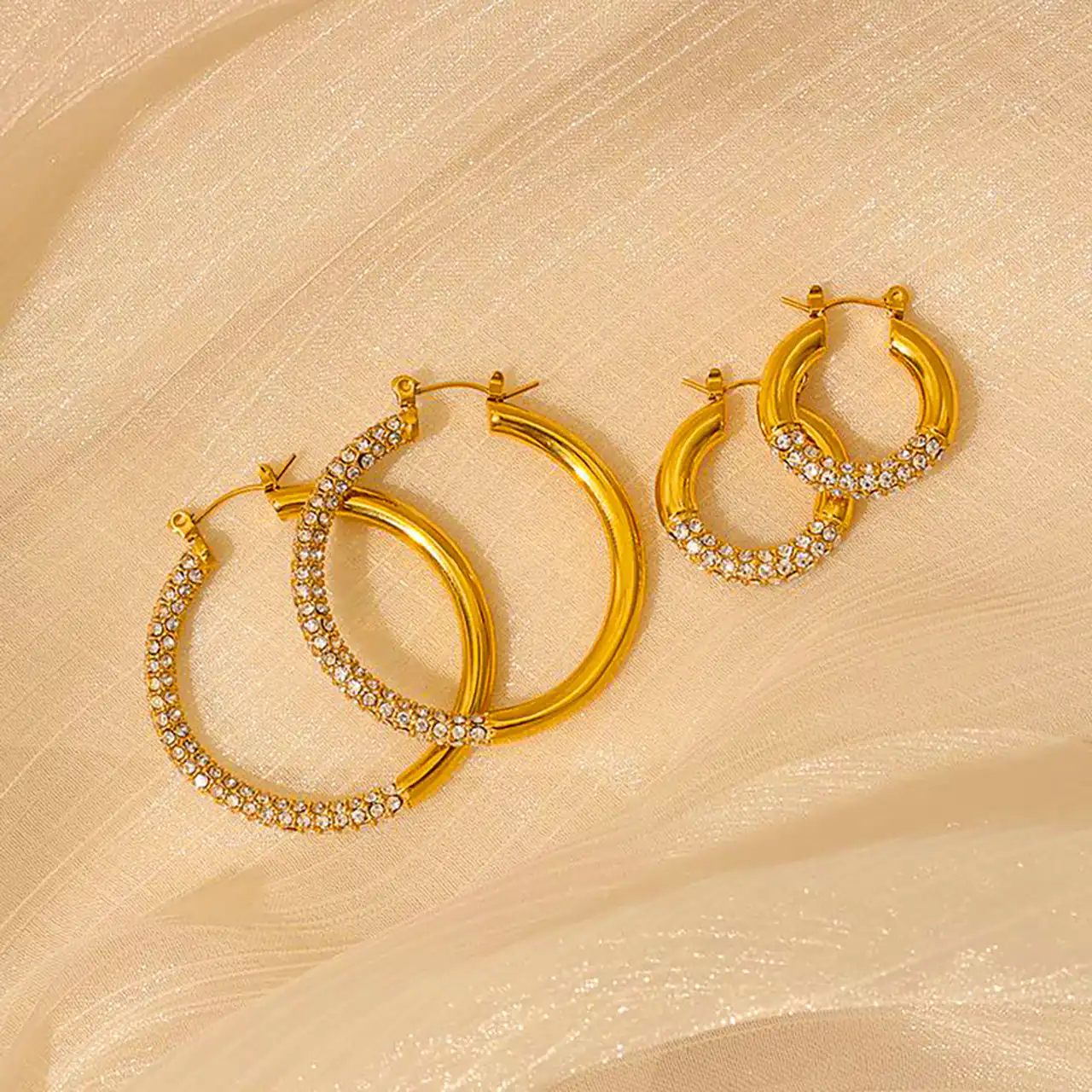 گوشواره حلقه ای کارشده طلا