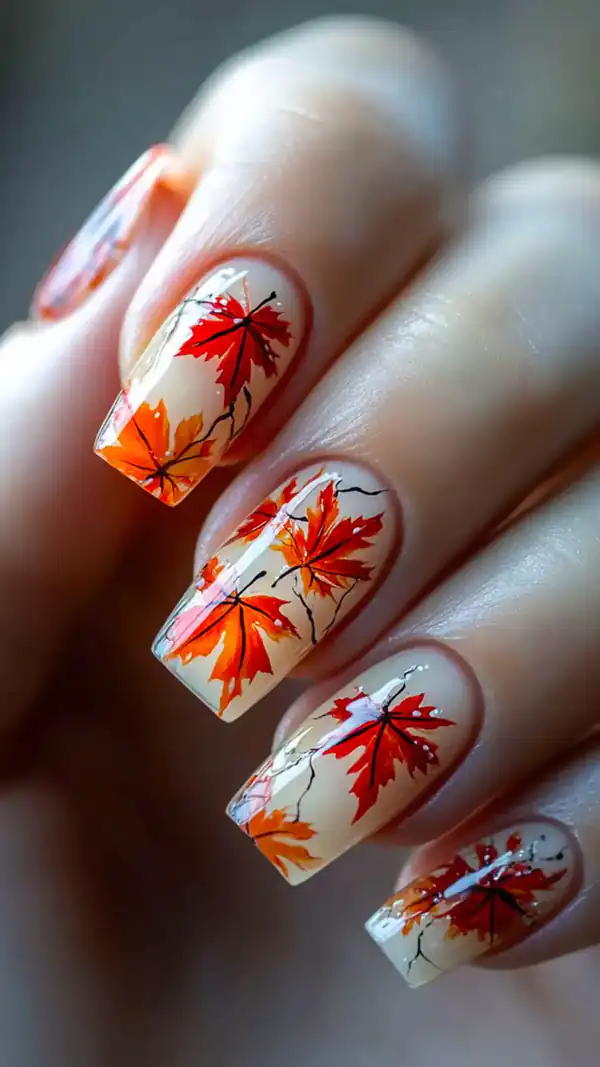 ایده طراحی ناخن پاییزی