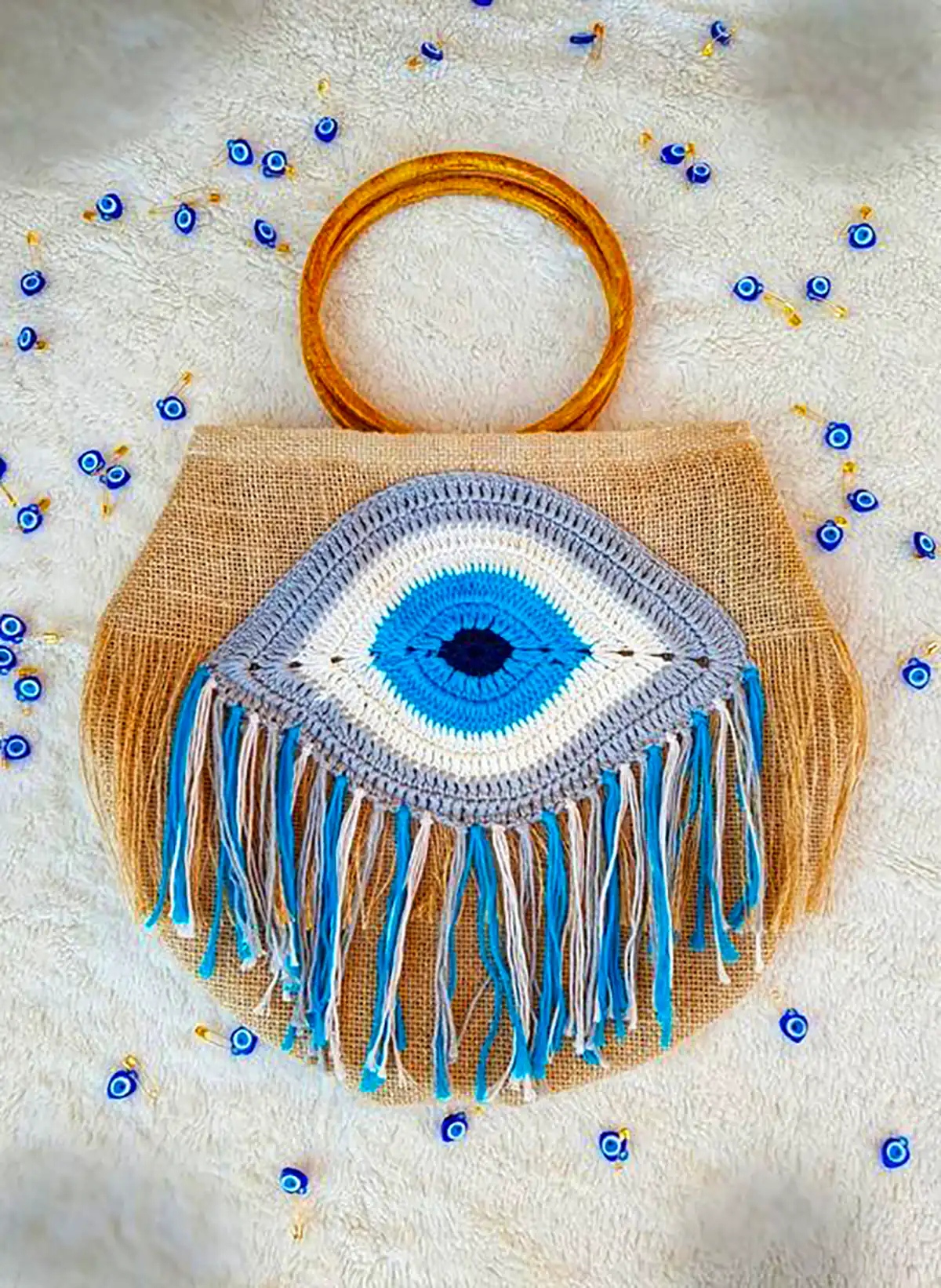 کیف فانتزی با طرح چشم نظر