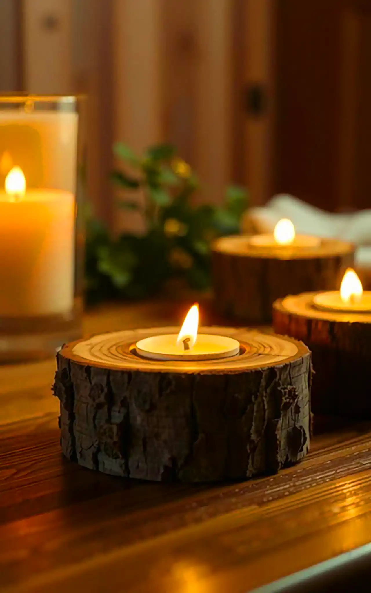 شمع چوبی دکوری
