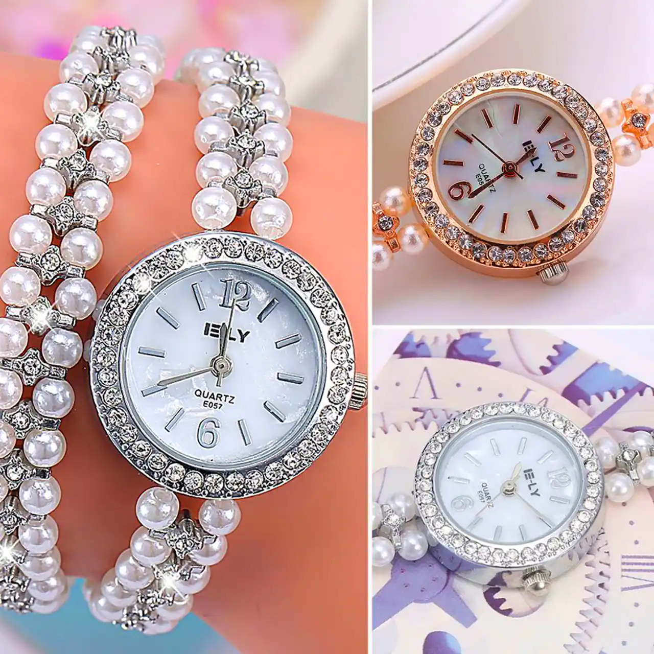 ساعت مچی زنانه لوکس مرواریدی