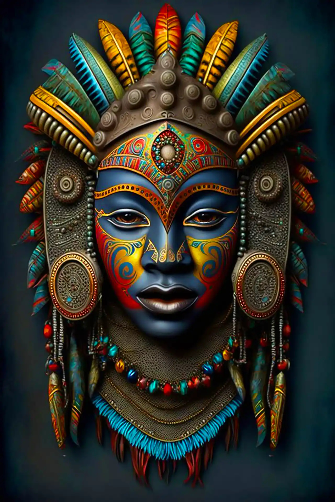 نقاب سنتی آفریقایی چوبی